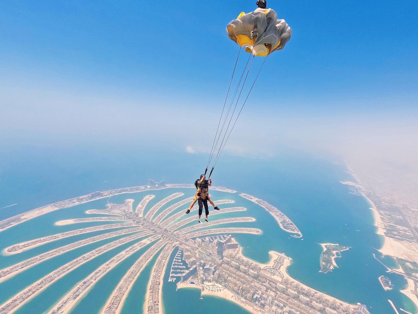 Parachute landing over Palm Islands