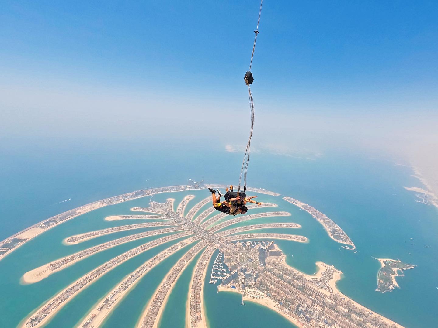 Parachute deployment over Dubai