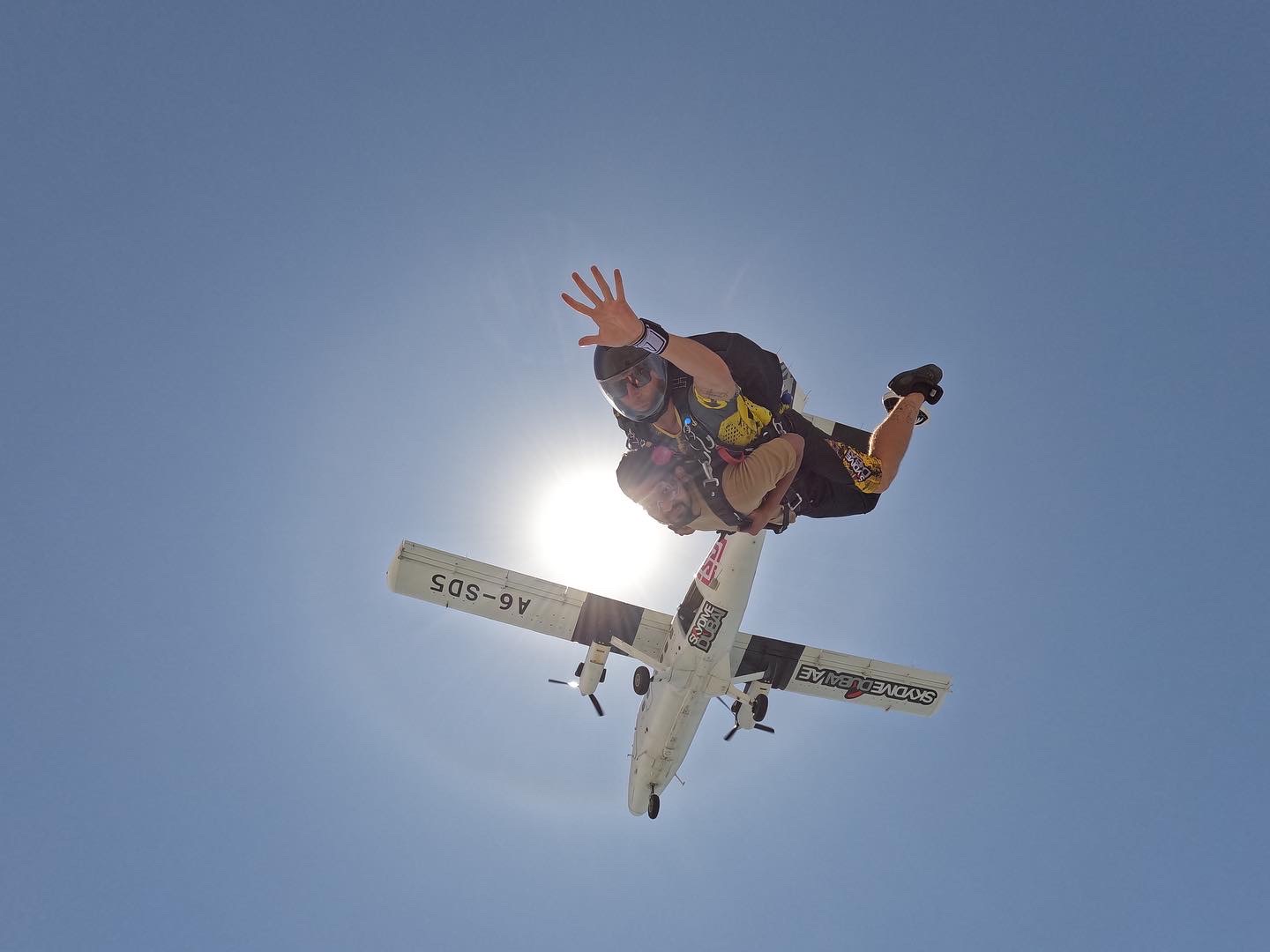 Jumping from plane